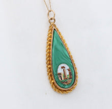 Load image into Gallery viewer, Vintage Micro-Mosaic Malachite Pendant