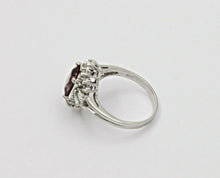 Load image into Gallery viewer, Vintage 14K White Gold Pink Spinel Diamond Alternative Engagement Ring