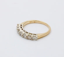 Load image into Gallery viewer, Vintage 14K Gold Seven Diamond Ring Band, Wedding Band.