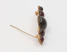 Load image into Gallery viewer, Victorian Cabochon Garnets 14K Yellow Gold Brooch Pin