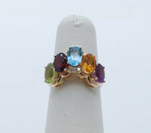 Load image into Gallery viewer, Beautiful Vintage Ladies 14K Yellow Gold Multi Stone Ring