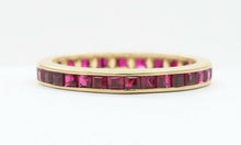 Load image into Gallery viewer, Vintage 14K Yellow Gold Ruby Eternity Band
