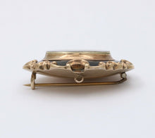 Load image into Gallery viewer, Victorian Memento Mori Hair 10K Enamel Brooch Pendant