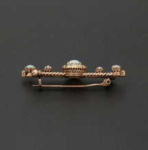 Load image into Gallery viewer, Victorian Opals Diamonds 14K Rose Gold Brooch Pin