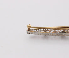 Load image into Gallery viewer, Art Deco Diamonds 14K White and Yellow Gold Brooch Pin