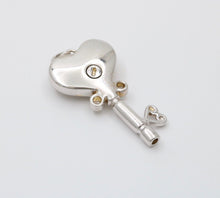 Load image into Gallery viewer, Classic Sterling Silver Open your Heart Key Charm Pendant