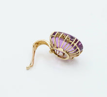 Load image into Gallery viewer, Vintage Ladies Amethyst Diamonds 14K Yellow Gold Pendant