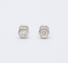Load image into Gallery viewer, Classic 14K White Gold Diamond Studs, Earrings.