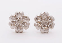 Load image into Gallery viewer, Lovely Vintage Summer 14K White Gold Diamonds Earrings