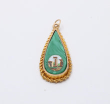 Load image into Gallery viewer, Vintage Micro-Mosaic Malachite Pendant