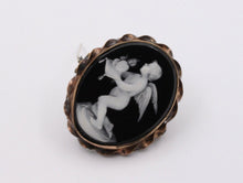 Load image into Gallery viewer, Victorian Cherub Angel Enamel 10K Rose Gold Brooch