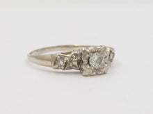 Load image into Gallery viewer, Art Deco 14K White Gold Diamond Ring, Engagement Ring, Stacking Ring