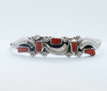 Load image into Gallery viewer, Handmade Sterling Silver and Coral Cuff Bracelet
