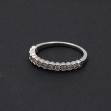 Load image into Gallery viewer, Vintage Diamonds 14K White Gold Wedding Band Stacking Ring