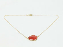 Load image into Gallery viewer, Vintage 14K Yellow Gold Agate Diamond Necklace