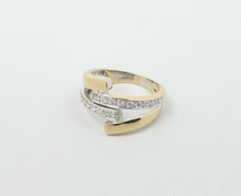 Load image into Gallery viewer, Vintage Ladies Diamonds 14K Yellow Gold Bypass Ring