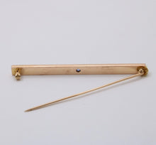 Load image into Gallery viewer, Art Deco Sapphire 14K Yellow Gold Bar Brooch Pin