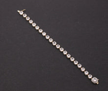 Load image into Gallery viewer, Lovely Vintage Quartz Crystal Diamonds 14K Yellow Gold Tennis Bracelet