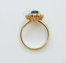 Load image into Gallery viewer, Beautiful Vintage Blue Sapphire Diamonds 18K Yellow Gold Ring