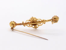 Load image into Gallery viewer, Victorian 14K Yellow Gold Turquoise Bar Pin Brooch