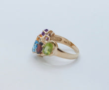 Load image into Gallery viewer, Beautiful Vintage Ladies 14K Yellow Gold Multi Stone Ring