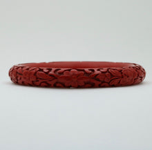 Load image into Gallery viewer, Vintage Red Cinnabar Chanterelle Bangle Bracelet