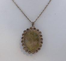 Load image into Gallery viewer, Beautiful Vintage 925 Silver Enamel Portrait Floral Pendant and Chain