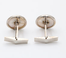 Load image into Gallery viewer, Vintage 14K White Gold Mother Of Pearl and Diamond Cufflinks. Men’s Accessories