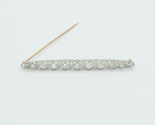 Load image into Gallery viewer, Art Deco Platinum 14K Yellow Gold Diamond Bar Pin