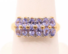 Load image into Gallery viewer, Vintage Tanzanite Diamonds 14K Yellow Gold Ladies Band