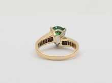 Load image into Gallery viewer, Vintage 14K Yellow Gold Tsavorite Garnet Diamond Ring