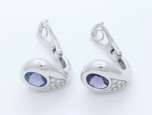 Load image into Gallery viewer, Mauboussin Vintage 18K White Gold Amethyst Diamonds Earrings