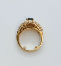Load image into Gallery viewer, Vintage Ladies Blue Sapphire Diamonds 18K Yellow Gold Ring