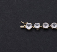 Load image into Gallery viewer, Lovely Vintage Quartz Crystal Diamonds 14K Yellow Gold Tennis Bracelet