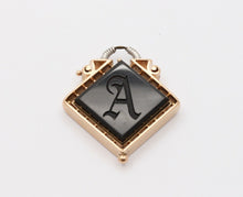 Load image into Gallery viewer, Art Nouveau Intaglio Carved Onyx 14K Yellow White Gold Pendant