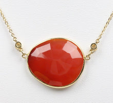 Load image into Gallery viewer, Vintage 14K Yellow Gold Agate Diamond Necklace