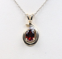 Load image into Gallery viewer, Vintage Garnet Diamond 14K Yellow Gold Pendant