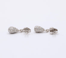Load image into Gallery viewer, Vintage 14K White Gold Diamond Dangling Earrings