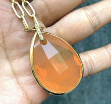 Load image into Gallery viewer, Large Checkerboard Cut Approx 50 Carats Fire Opal Diamond Pendant, Necklace.