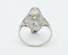 Load image into Gallery viewer, Art Deco 18K White Gold Diamonds Filagree Ring