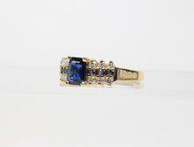 Load image into Gallery viewer, Vintage Sapphire and Diamond 14K Yellow Gold Ladies Ring