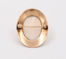 Load image into Gallery viewer, Victorian Angel Skin Coral Portrait 10K Yellow Gold Brooch Pin