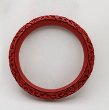 Load image into Gallery viewer, Vintage Red Cinnabar Chanterelle Bangle Bracelet