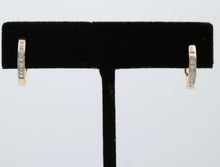 Load image into Gallery viewer, Vintage Ladies Diamonds 14K Yellow White Gold Huggie Earrings
