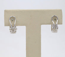 Load image into Gallery viewer, 14K White Gold Channel Set Diamond Earrings