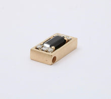 Load image into Gallery viewer, Vintage 14K Yellow Gold Tourmaline And Diamond 13.6 Grams Rectangle Pendant, Nec