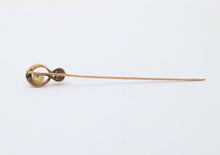 Load image into Gallery viewer, Victorian Diamond Pearl 14K Yellow Gold Stick Pin