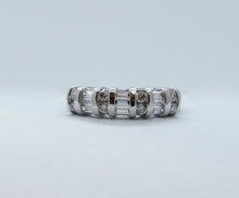 Load image into Gallery viewer, Beautiful Vintage Round Baguette Diamonds 14K White Gold Wedding Band Ring