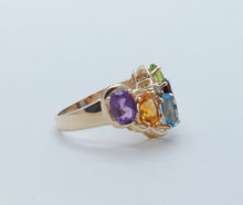 Load image into Gallery viewer, Beautiful Vintage Ladies 14K Yellow Gold Multi Stone Ring