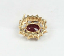 Load image into Gallery viewer, Vintage 14K Two Tone Gold Ruby & Diamonds Studs Earrings
